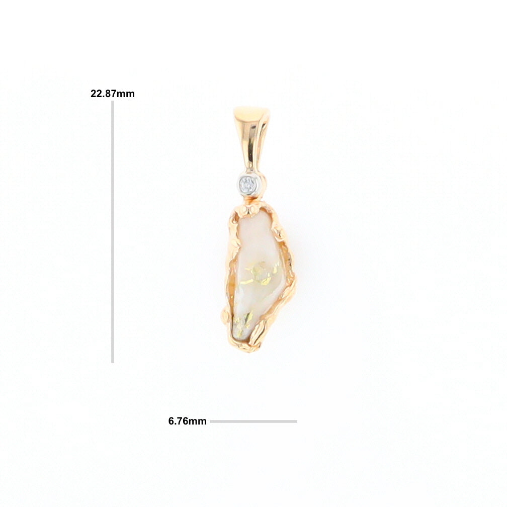 Gold Quartz Free Form Pendant