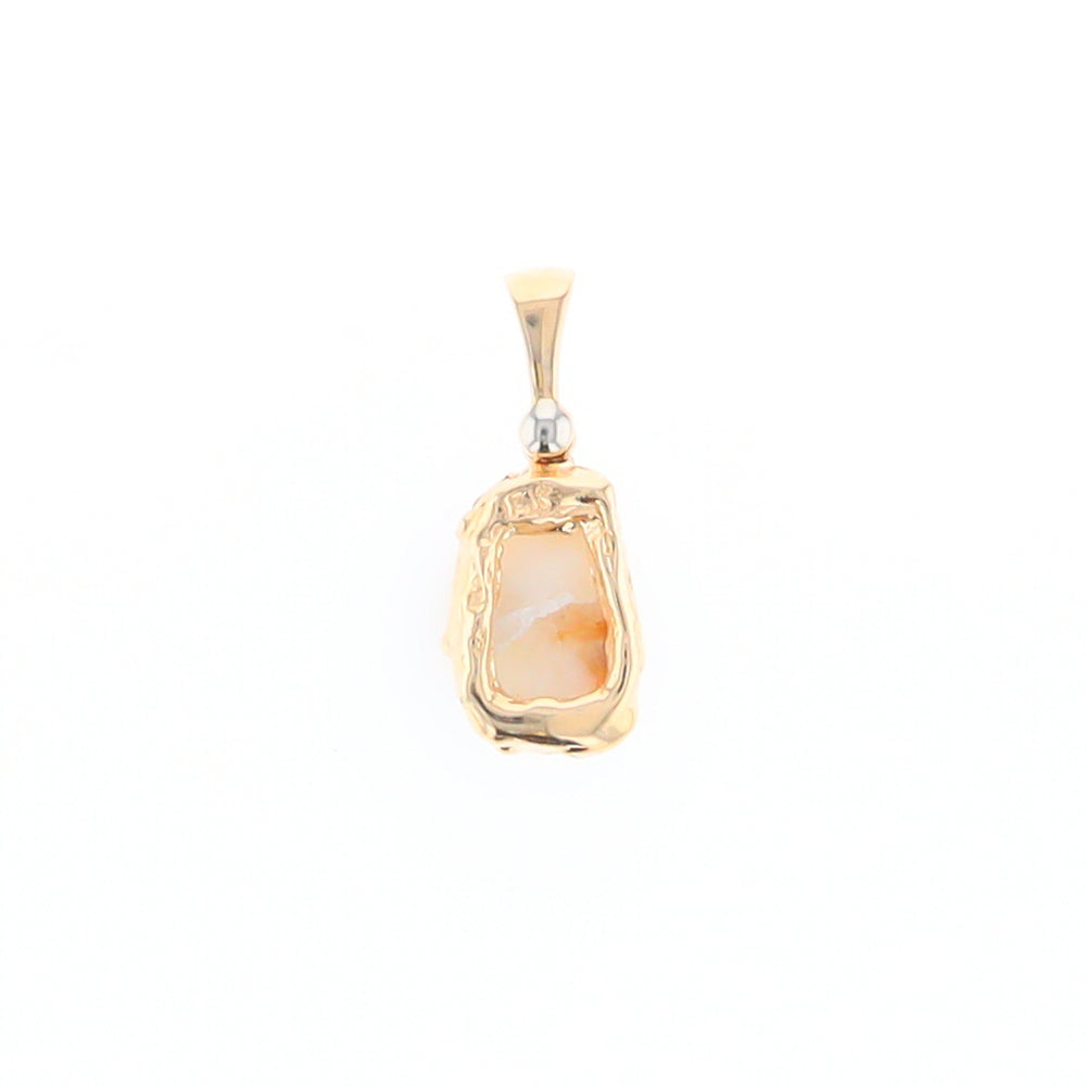 Gold Quartz Freeform Pendant