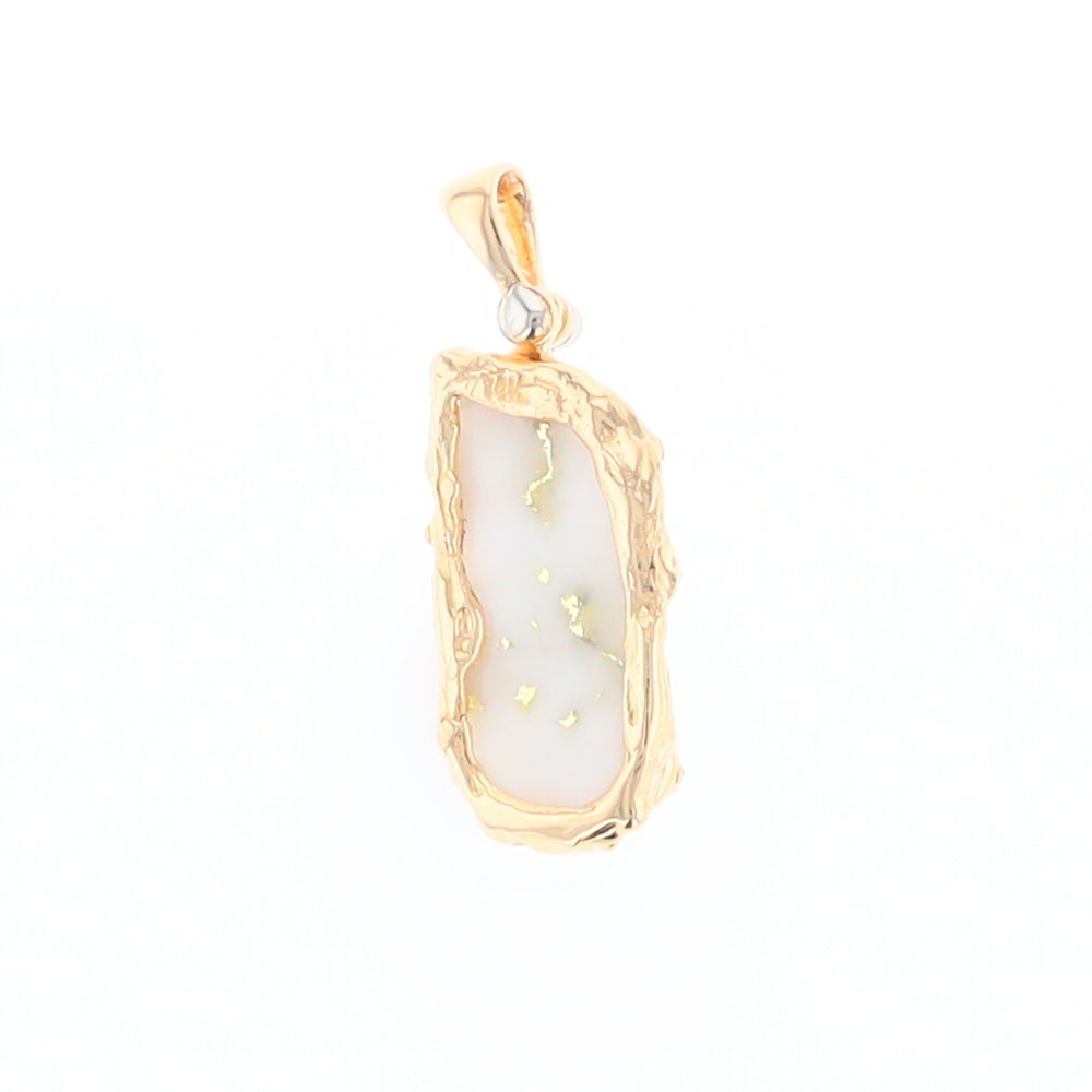 Gold Quartz Freeform Pendant