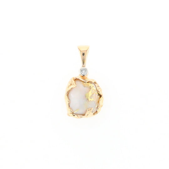 Gold Quartz Freeform Pendant - G1