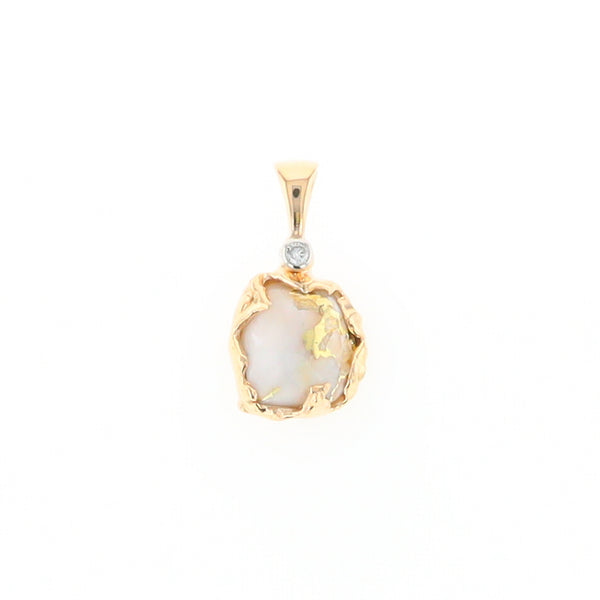 Gold Quartz Freeform Pendant - G1