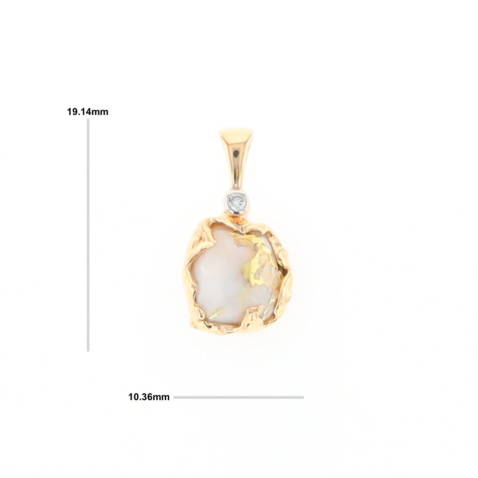 Gold Quartz Freeform Pendant - G1