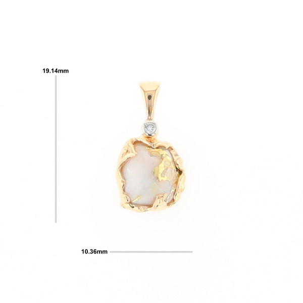 Gold Quartz Freeform Pendant - G1