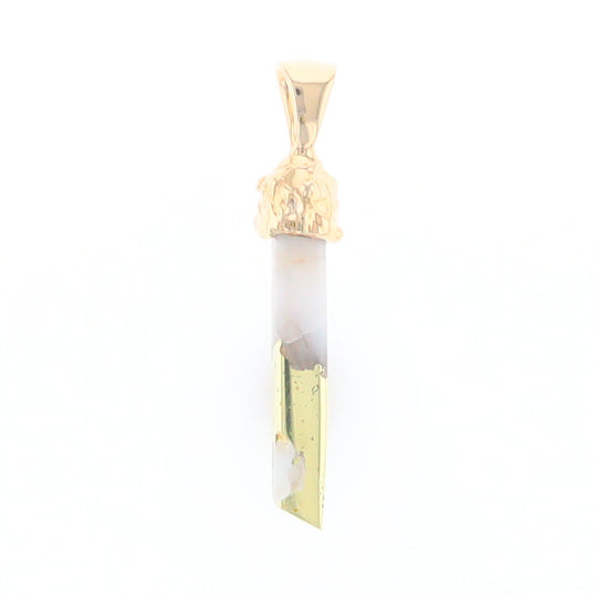 Gold Quartz Free Form Pendant