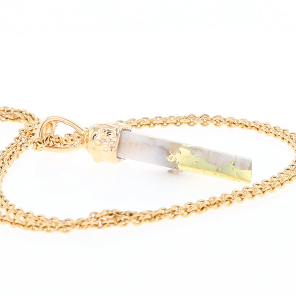 Gold Quartz Free Form Pendant