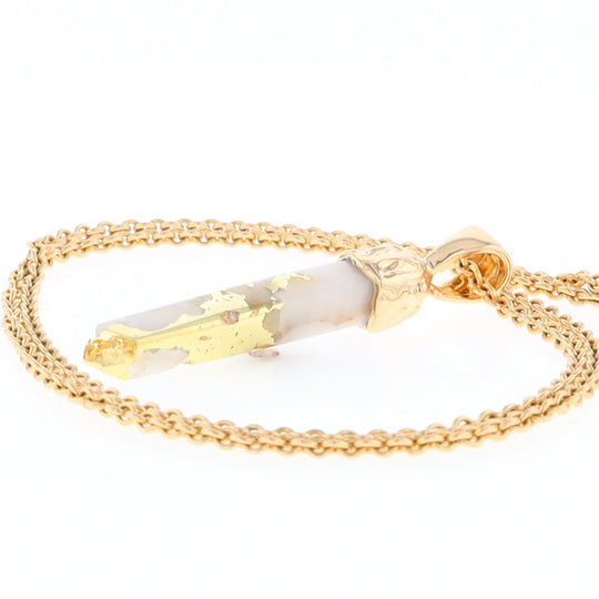 Gold Quartz Free Form Pendant