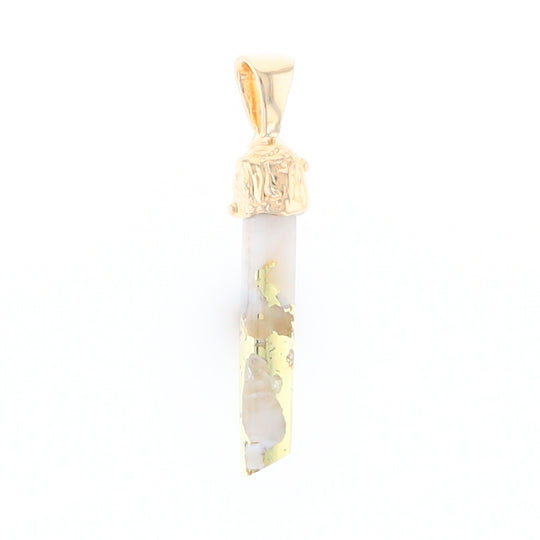 Gold Quartz Free Form Pendant