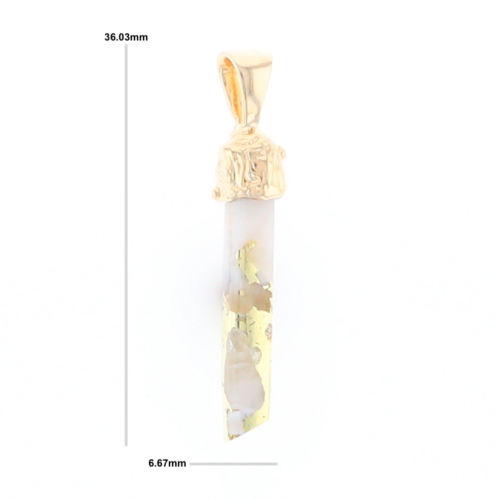 Gold Quartz Free Form Pendant