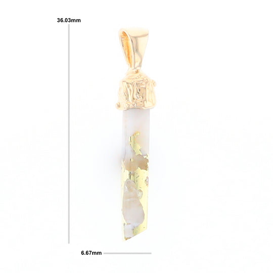 Gold Quartz Free Form Pendant