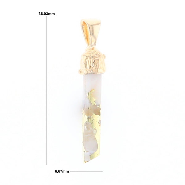 Gold Quartz Free Form Pendant