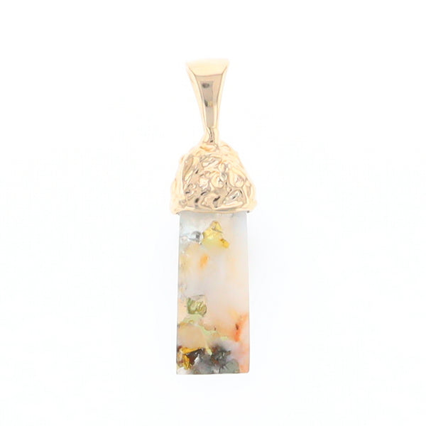 Gold Quartz Free Form Pendant