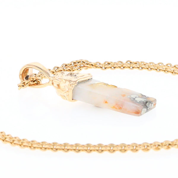 Gold Quartz Free Form Pendant