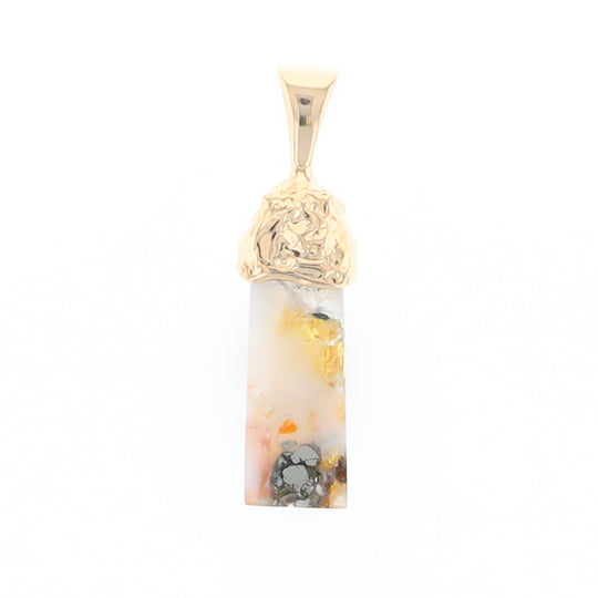 Gold Quartz Free Form Pendant