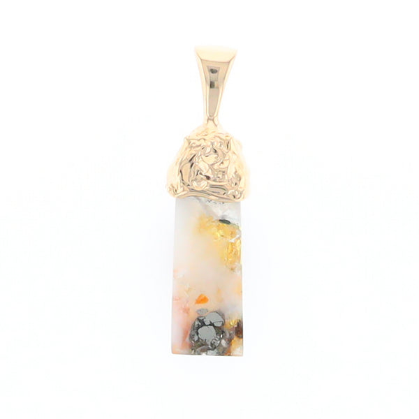 Gold Quartz Free Form Pendant