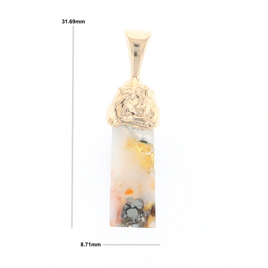 Gold Quartz Free Form Pendant