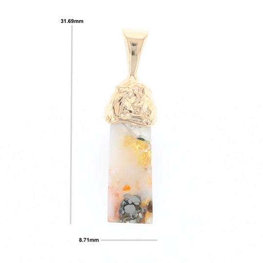 Gold Quartz Free Form Pendant