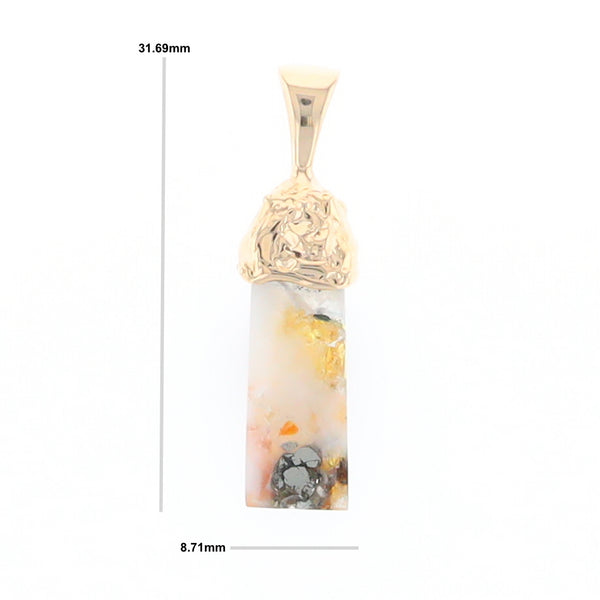 Gold Quartz Free Form Pendant