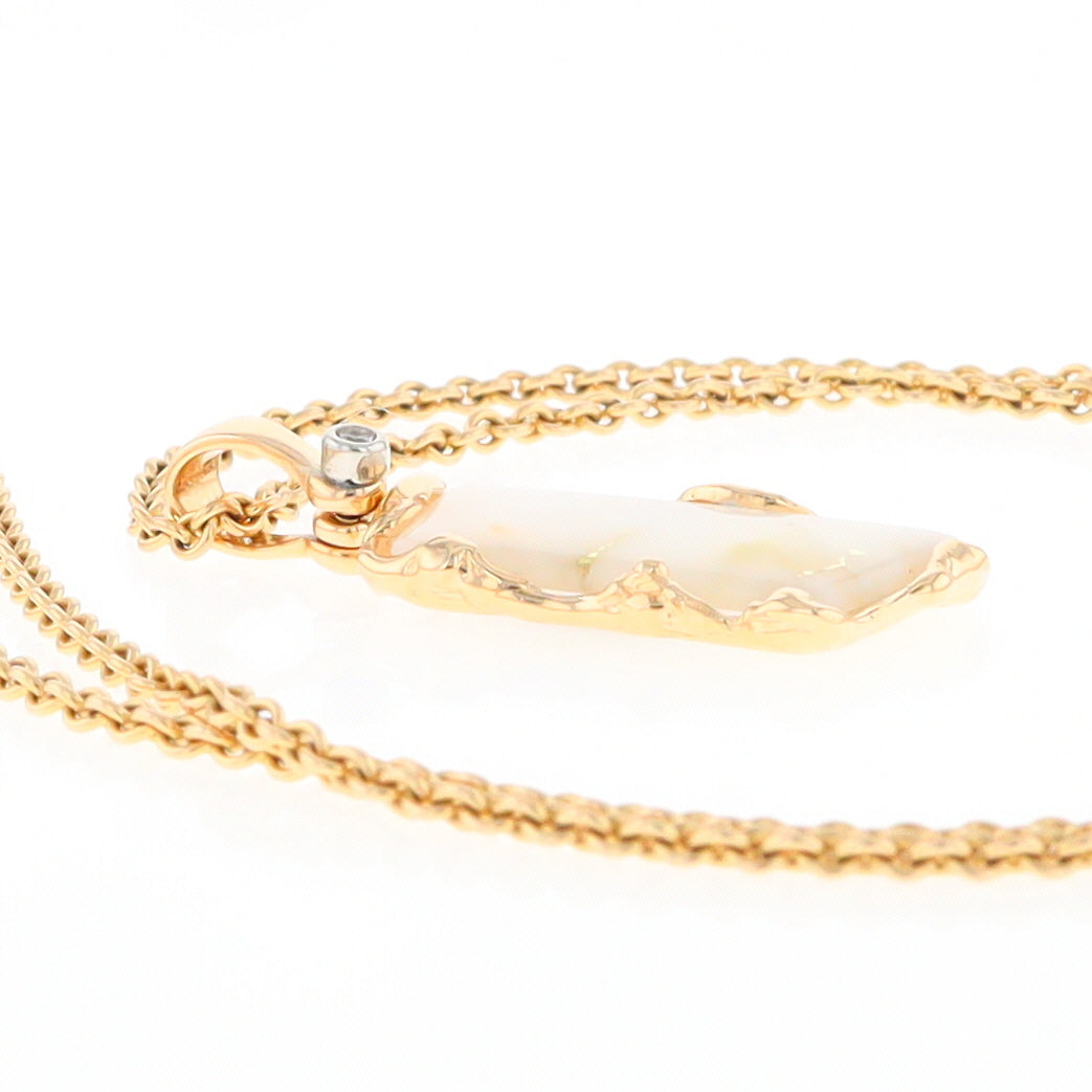 Gold Quartz Freeform Pendant  (G2)