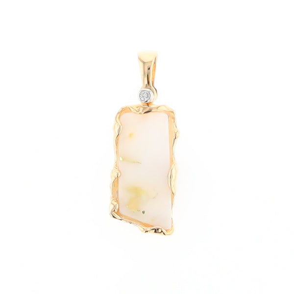 Gold Quartz Freeform Pendant  (G2)