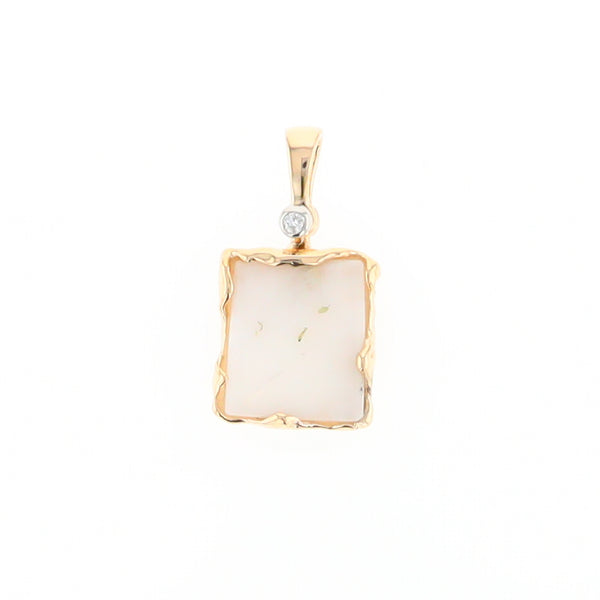 Gold Quartz Freeform Pendant (G2)