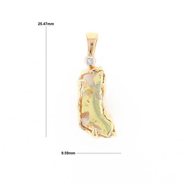 Gold Quartz Freeform Pendant (G2)