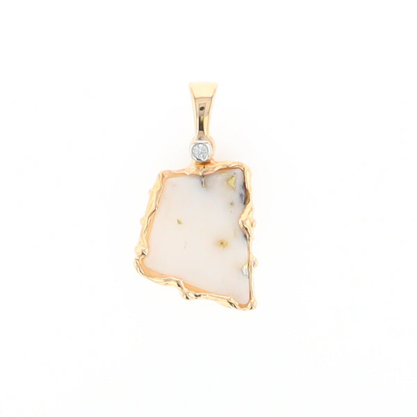 Gold Quartz Freeform Pendant (G2)