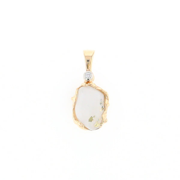 Gold Quartz Freeform Pendant (G2)