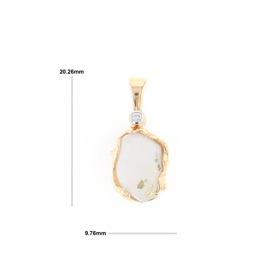 Gold Quartz Freeform Pendant (G2)