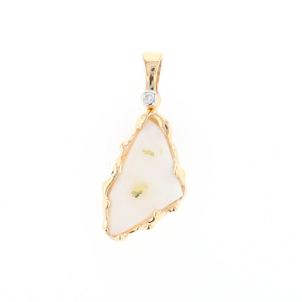 Gold Quartz Freeform Pendant (G2)