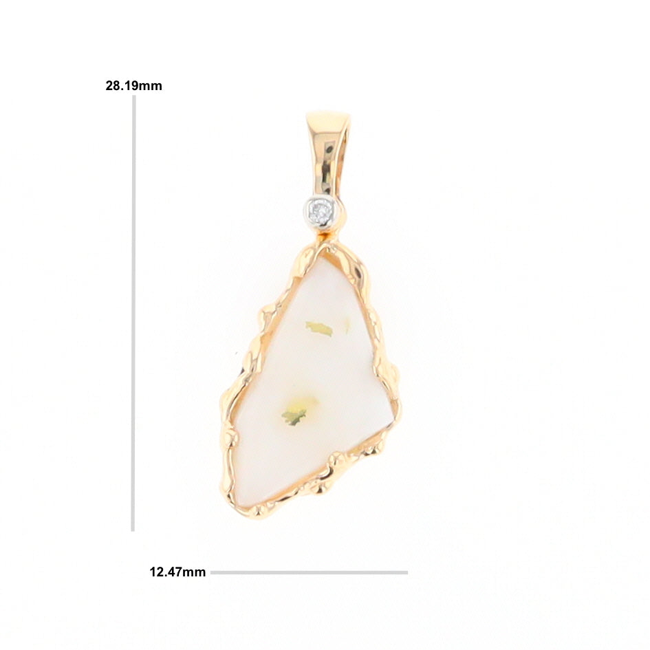 Gold Quartz Freeform Pendant (G2)