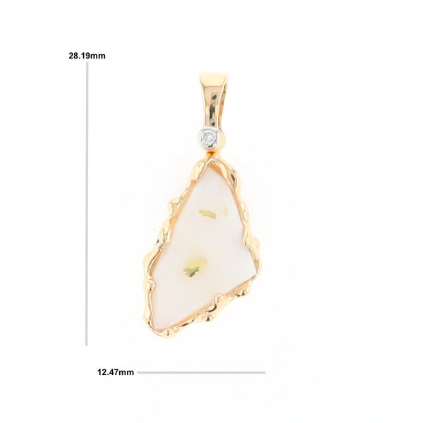 Gold Quartz Freeform Pendant (G2)