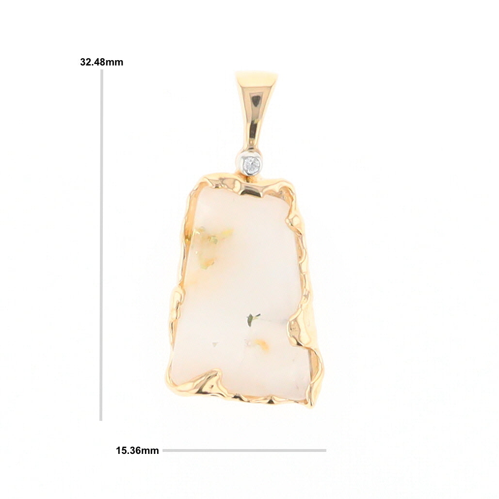 Gold Quartz Freeform Pendant  (G2)