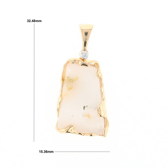 Gold Quartz Freeform Pendant  (G2)