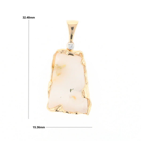 Gold Quartz Freeform Pendant  (G2)