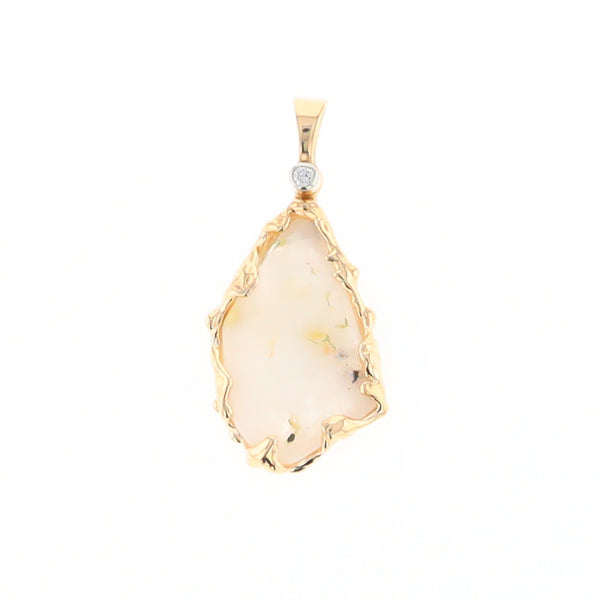 Gold Quartz Freeform Pendant  (G2)