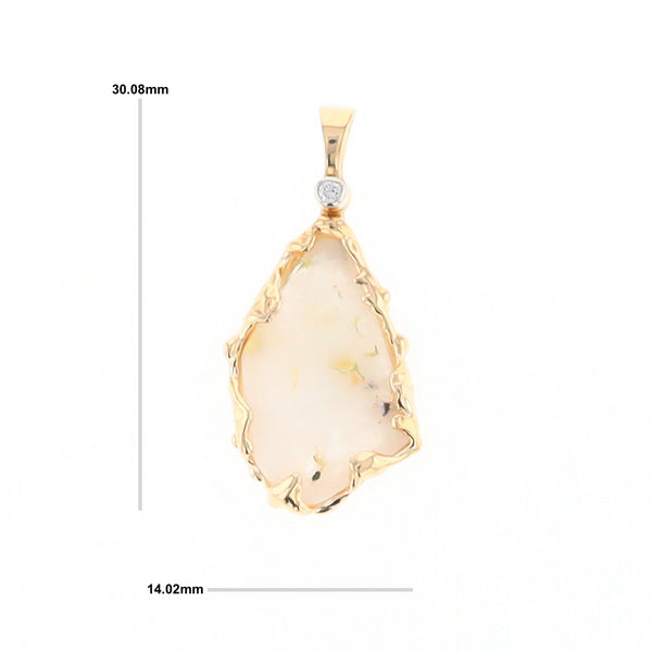 Gold Quartz Freeform Pendant  (G2)