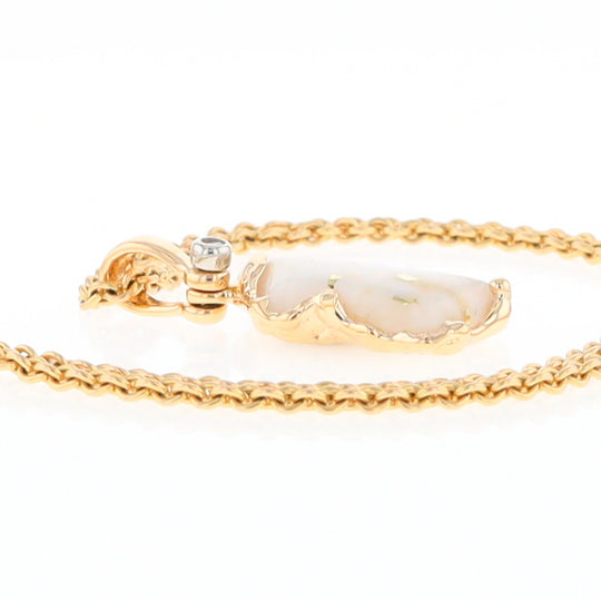 Gold Quartz Freeform Pendant  (G2)