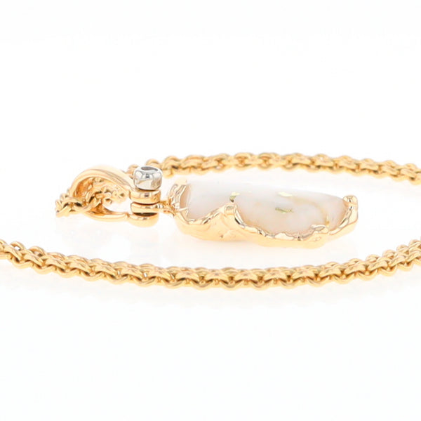 Gold Quartz Freeform Pendant  (G2)