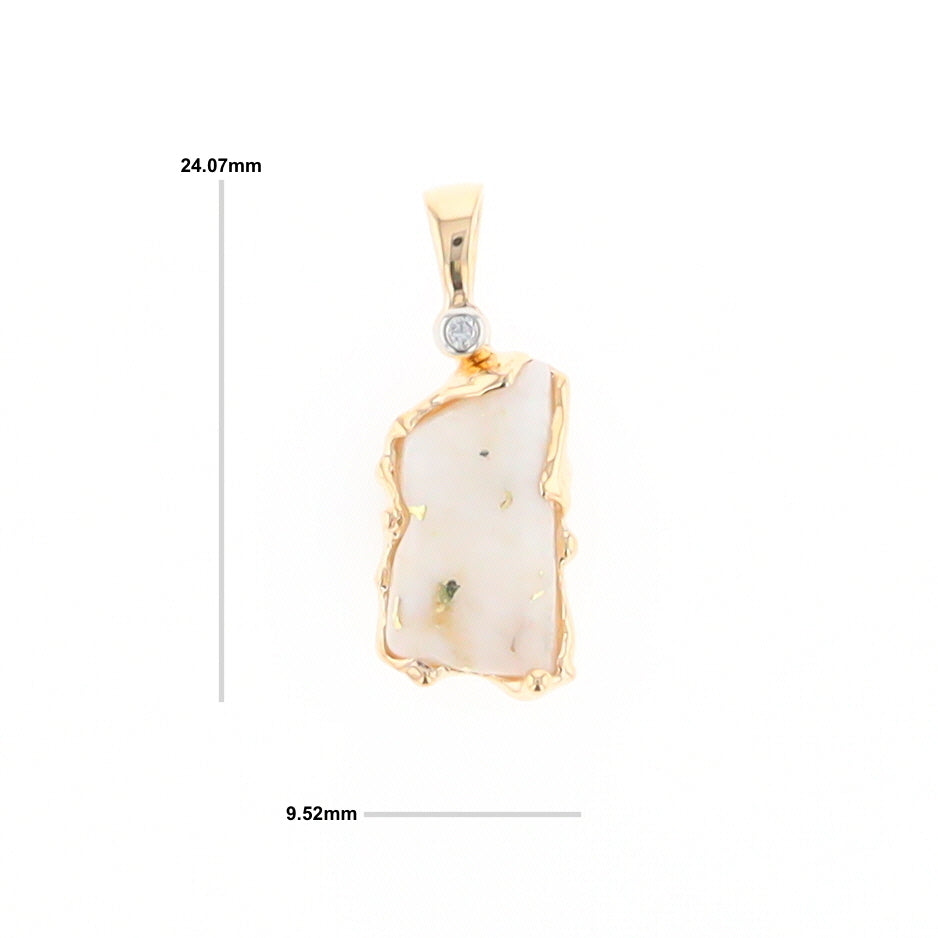 Gold Quartz Freeform Pendant  (G2)