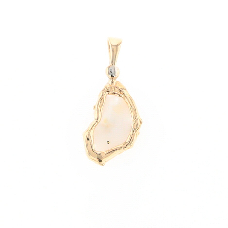 Gold Quartz Freeform Pendant (G2)