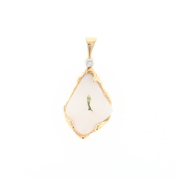 Gold Quartz Freeform Pendant (G2)