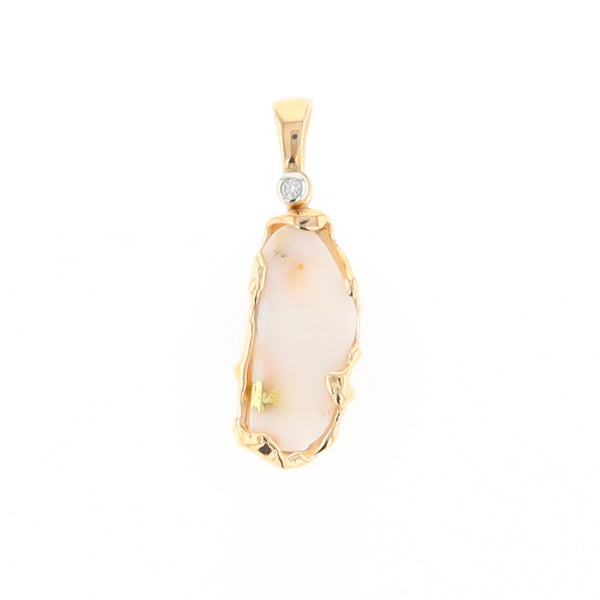 Gold Quartz Freeform Pendant (G2)