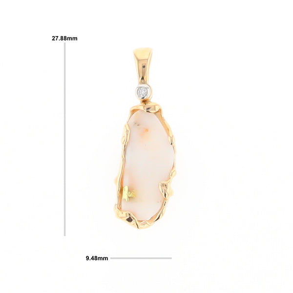 Gold Quartz Freeform Pendant (G2)