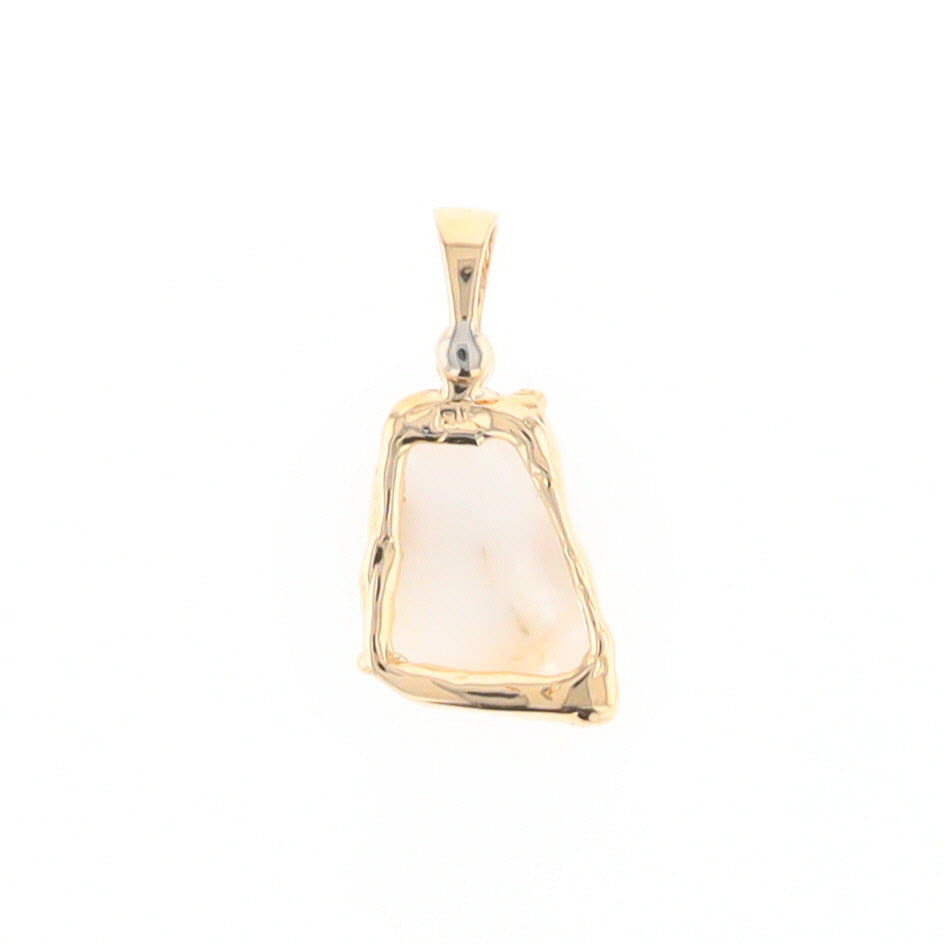 Gold Quartz Freeform Pendant