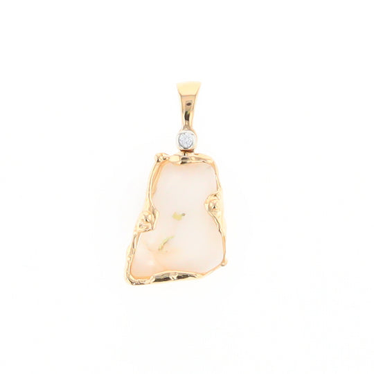 Gold Quartz Freeform Pendant