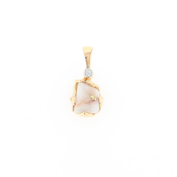 Gold Quartz Freeform Pendant (G2)