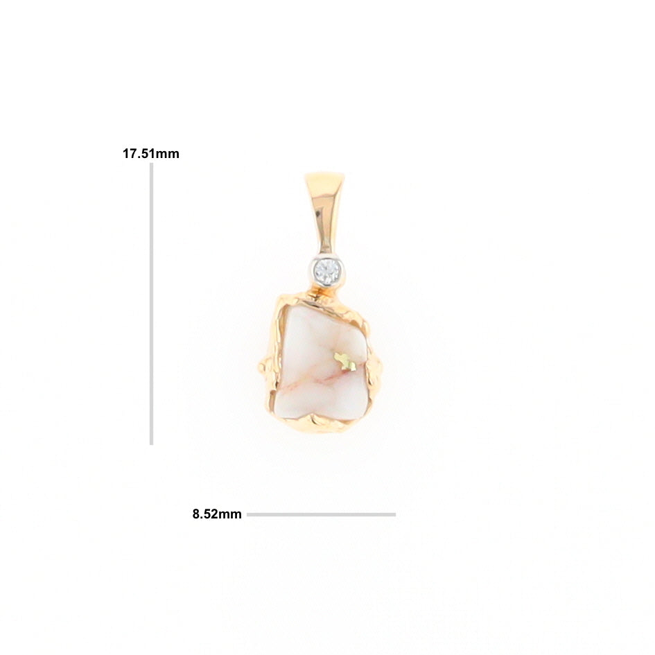 Gold Quartz Freeform Pendant (G2)