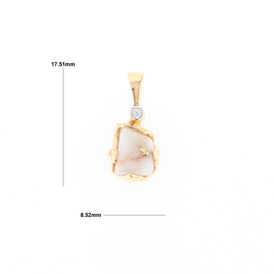 Gold Quartz Freeform Pendant (G2)