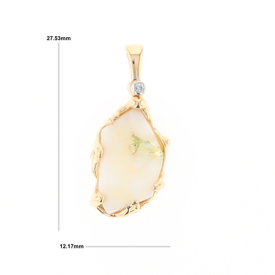 Gold Quartz Freeform Pendant  (G2)