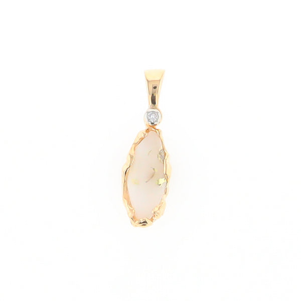 Gold Quartz Freeform Pendant (G2)